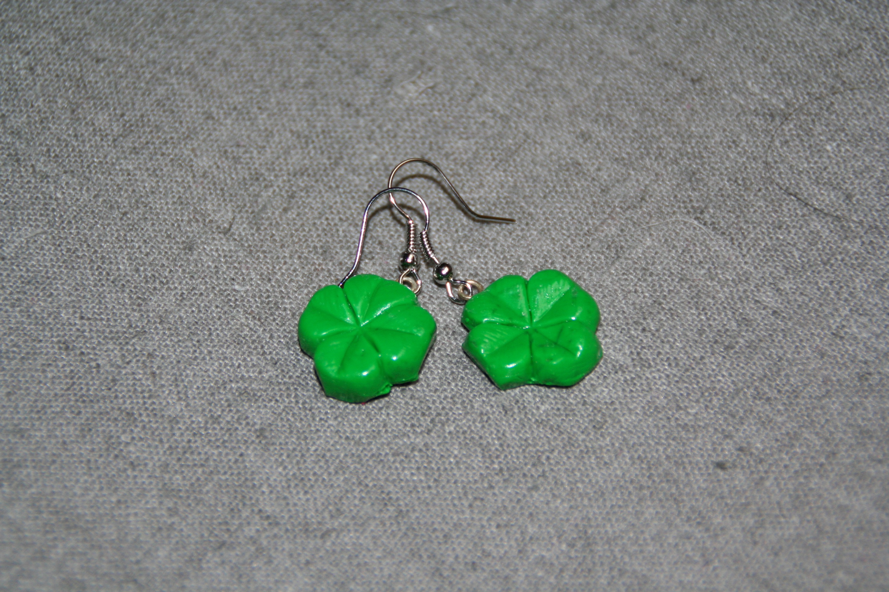 Boucles D'oreilles Trèfle à 4 Feuilles Argenté - Porte-bonheur 20x18mm, Neuf Sans Boîte